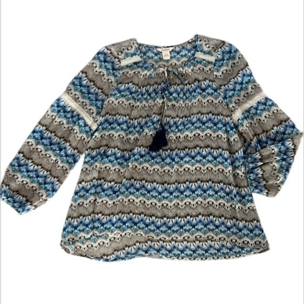 Sundance 100% silk boho oversized top size large